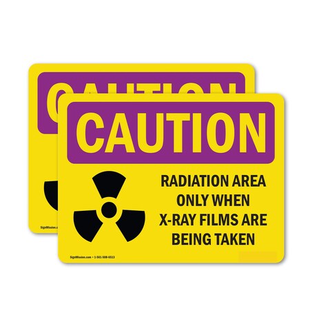 Signmission Radiation & Laser Sign, 5 in H x 7 in W, Vinyl Decal, Rectangle OS-2PACK-CR-D-57-L-10156